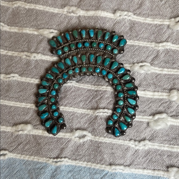 Vintage squash blossom turquoise necklace pieces Authentic - Picture 2 of 8